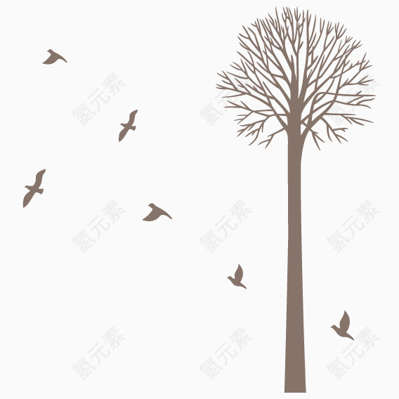 插画小树矢量