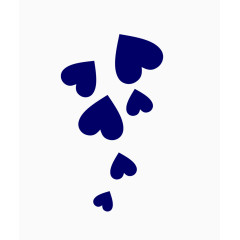 蓝色漂浮心形