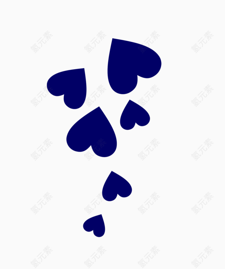 蓝色漂浮心形