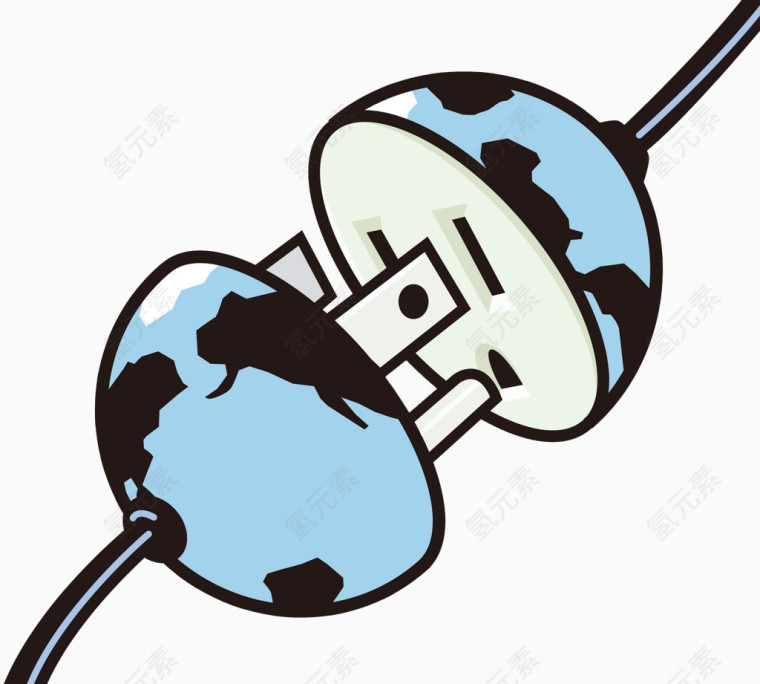 寓意丰富的地球和插头矢量素材