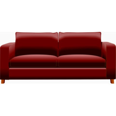酒红色双人沙发