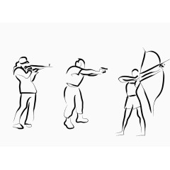 矢量黑色比赛项目射击