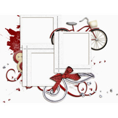 自行车蝴蝶结花纹底纹边框