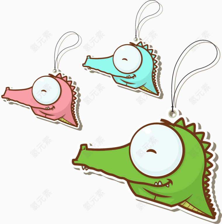 彩色鳄鱼吊牌设计素材