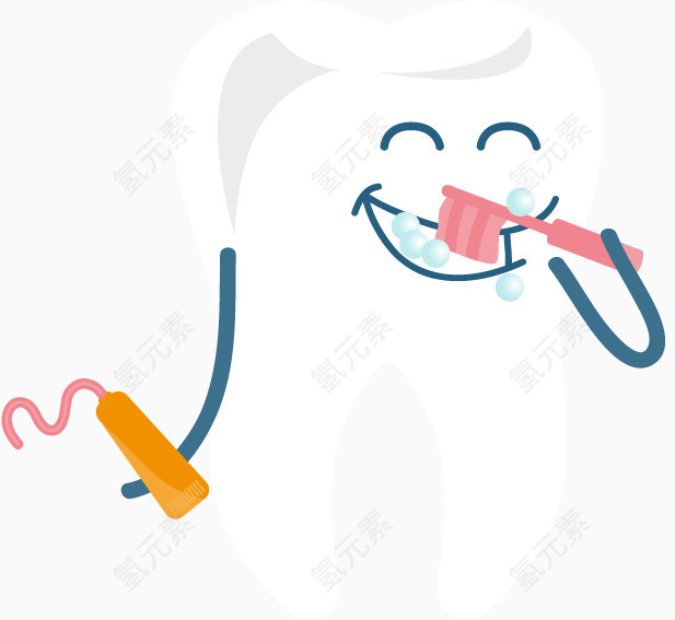 洁白的牙齿矢量图