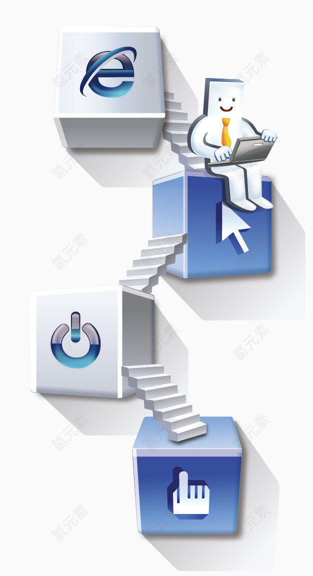 蓝色科技图案素材图