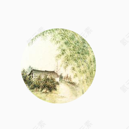 家乡儿时风景艺术图片