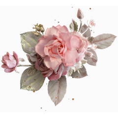 粉色梦幻花朵高清叶子