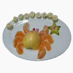 螃蟹图形可爱水果拼盘