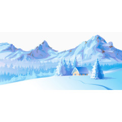 梦幻雪景矢量素材