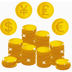 矢量黄色卡通金币