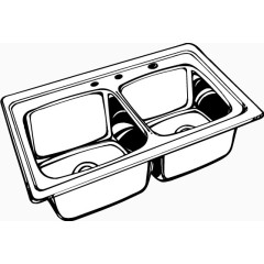 手绘线条不锈钢洗手盆矢量