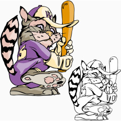 漫画风格棒球运动矢量素材