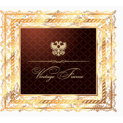 矢量欧式金色边框