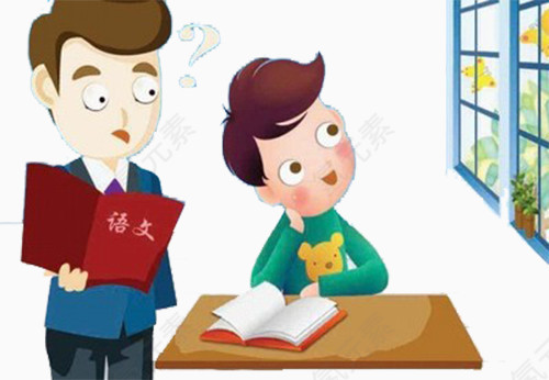 语文课上学英语的男孩