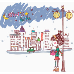 卡通人物女孩生活