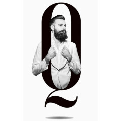 创意设计男模与字母Q