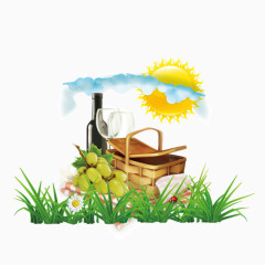 矢量青葡萄就篮子