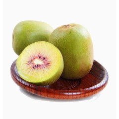 木盘子上的红心猕猴桃