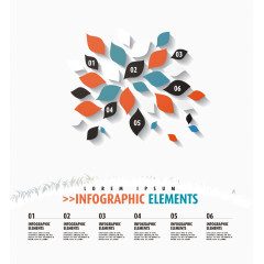 精致 立体树叶 商务信息图 矢量素材