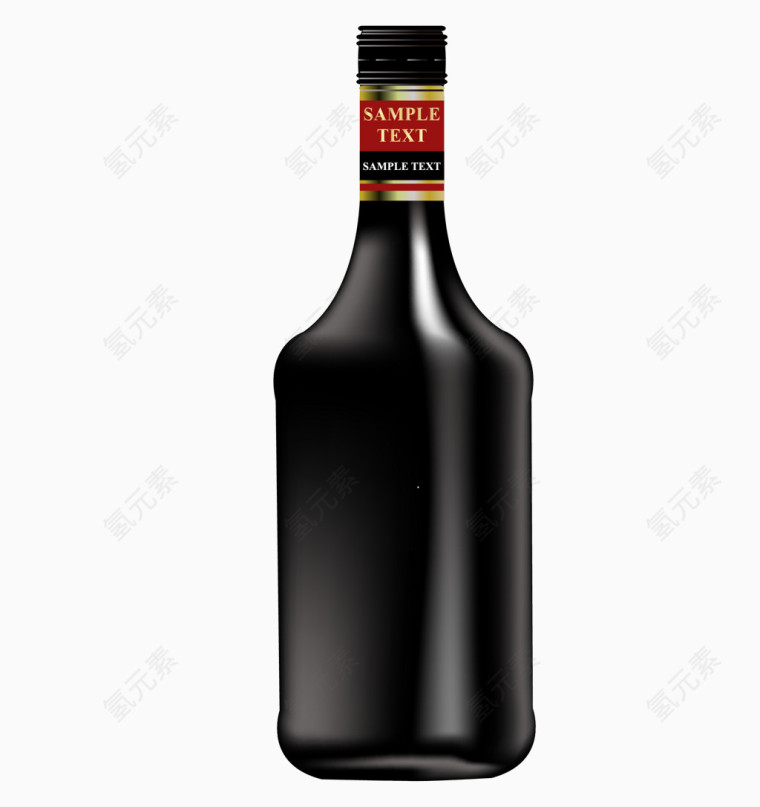 手绘洋酒瓶矢量图
