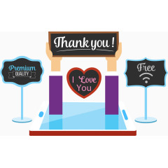 可爱婚庆元素矢量图