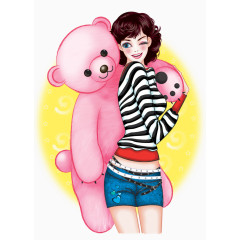 韩国时尚人物插画png图片