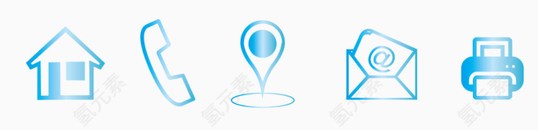 矢量蓝色电话图标