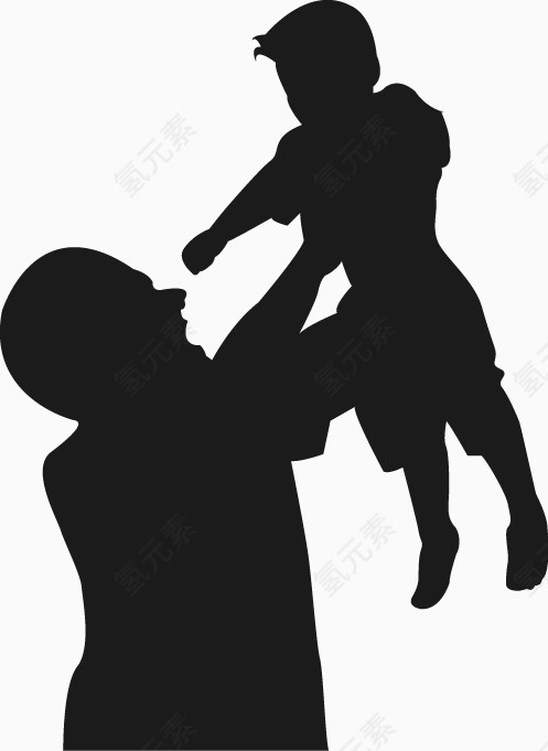 父亲节矢量剪影