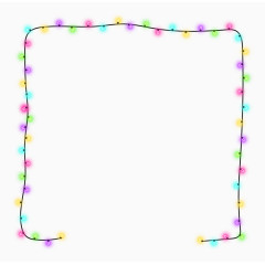 矢量手绘彩灯装饰