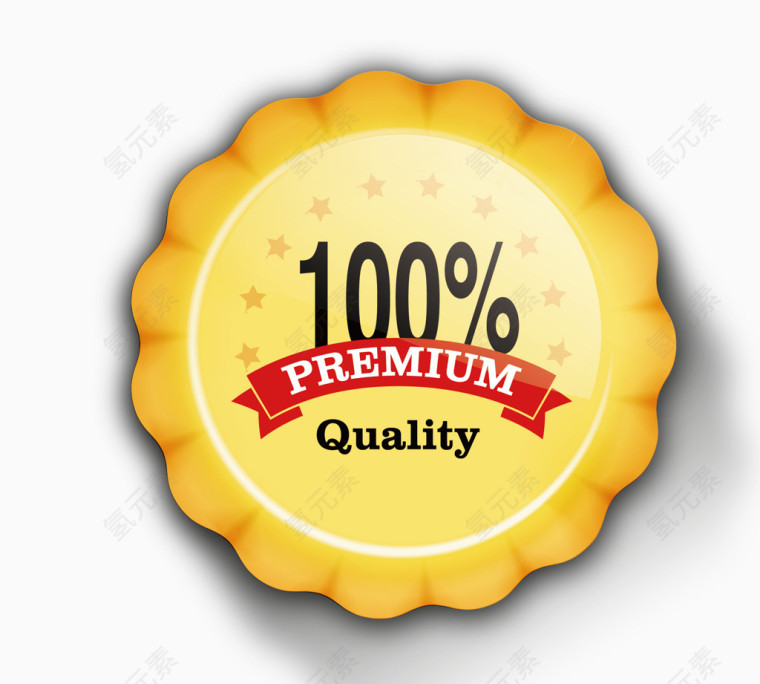 矢量黄色质量保障图案