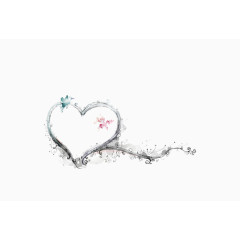 素描精美花朵花边爱心边框