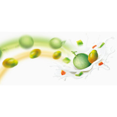 创意牛奶中的哈密瓜