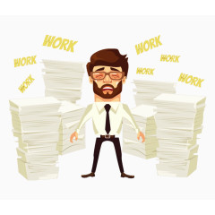手绘卡通工作狂