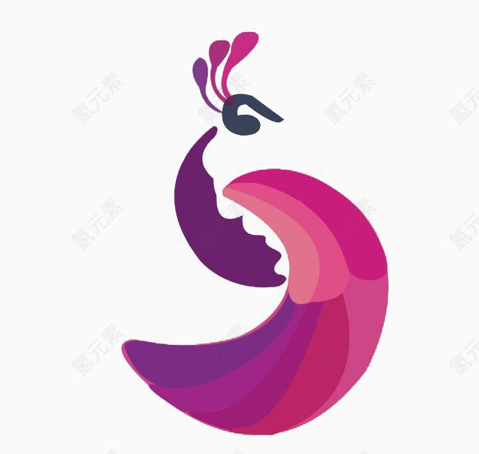 孔雀动物元素图形设计
