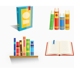 矢量手绘扁平书本