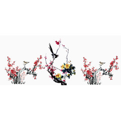 矢量手绘腊梅素材