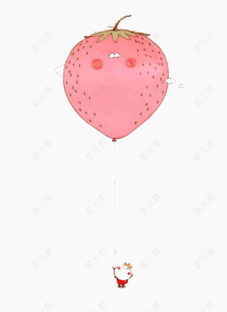 草莓热气球图片素材