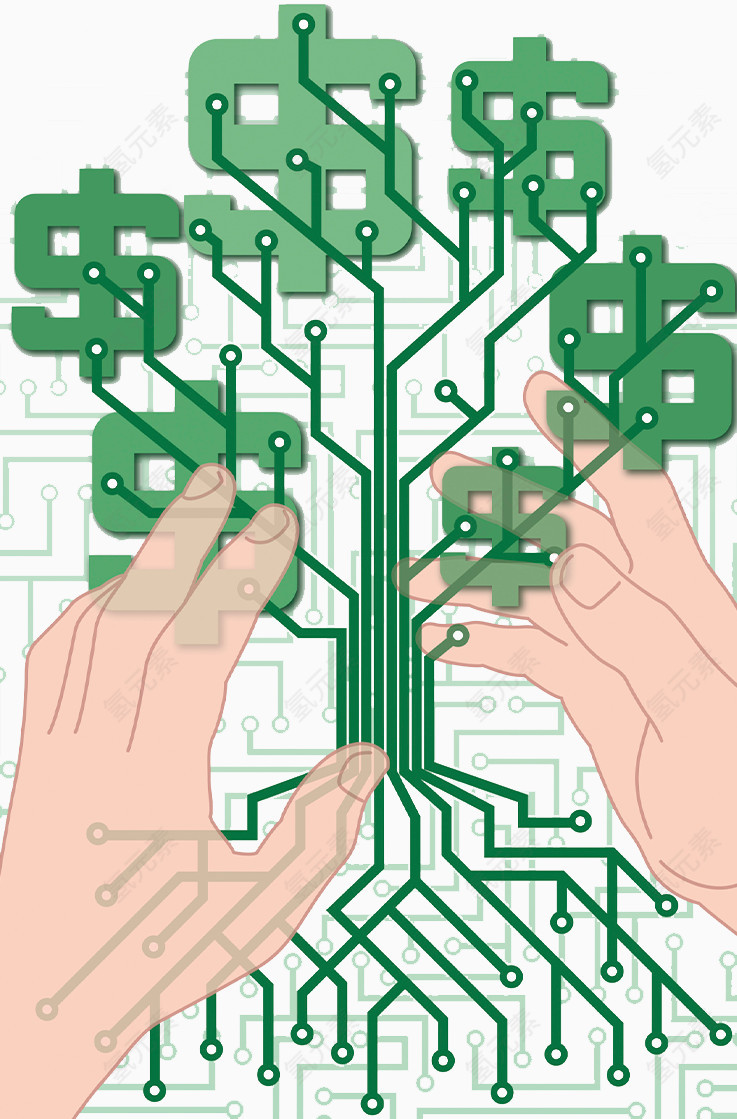 科技电路金钱符号