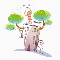 卡通建筑物图片
