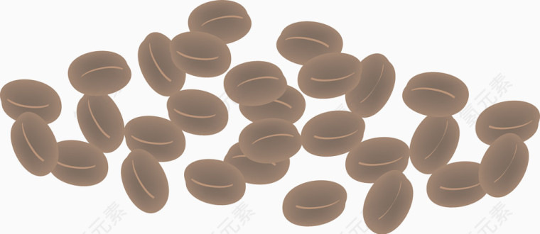 咖啡手绘咖啡豆矢量图