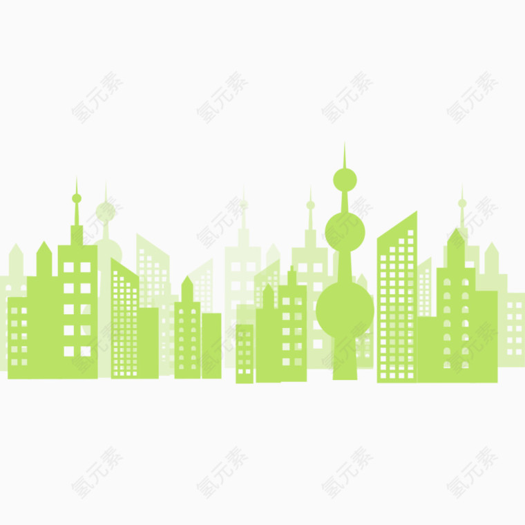 绿色的建筑缩影