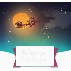 圣诞雪橇车贺卡矢量素材
