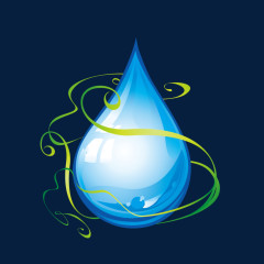 矢量水滴和绿色纹理