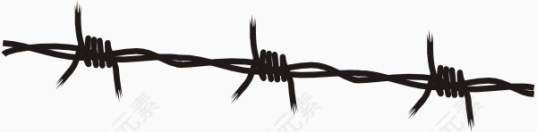 交缠的黑色带刺铁丝