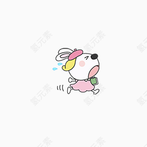 小兔子奔跑的表情