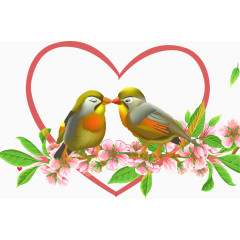 卡通情侣小鸟背景素材