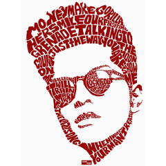 红色字体肖像设计