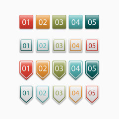 矢量手绘数字标签