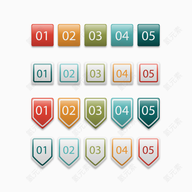 矢量手绘数字标签